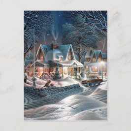 Chrismas Winter Cottage Vykort
