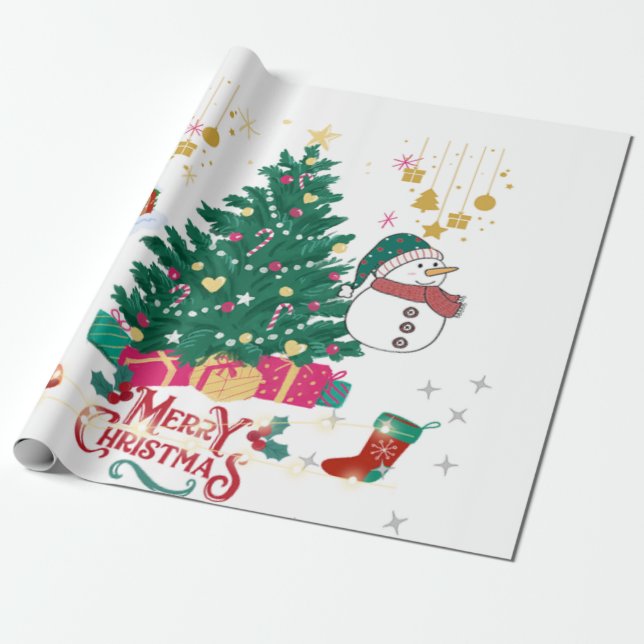 Chrismas Wrapping Papper Presentpapper (Utrullad)
