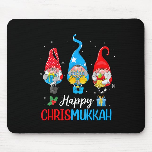 Chrismukah Gnomes God jul och Lycklig Hanuk Musmatta (Framsidan)