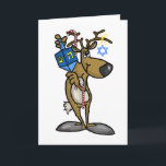 Chrismukah Greeting Card med judiska renar Helgkort<br><div class="desc">"Chrismukah" började 2003 på en TV-show som heter "The O.C.". Det kan tolkas som (1) en blandning av jul och Hanukkah under julhelgen i hem där man är judisk och en är kristen protestant. Det är ett sätt att fira båda sidor av en tvåreligiös familj och inte ont känslor genom...</div>