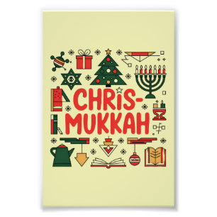 Chrismukah Hanukkah Juldagen Judiska Religiösan Fototryck