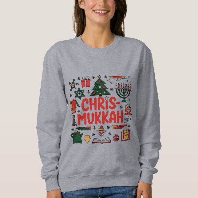 Chrismukah Hanukkah Juldagen Judiska Religiösan T Shirt (Framsida)