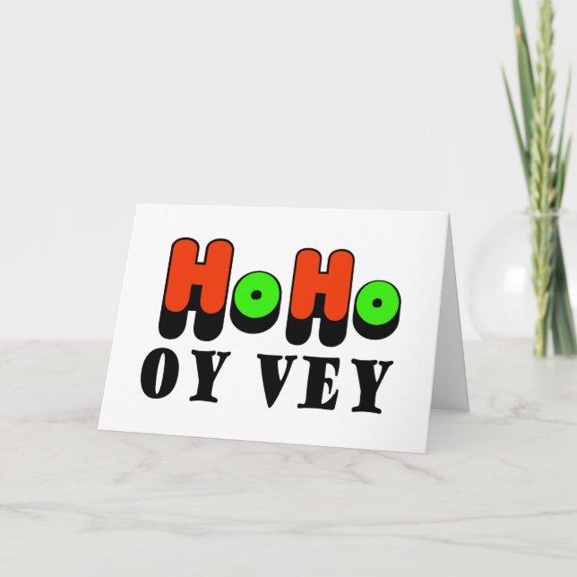 Chrismukah Ho Ho Oy Vey Greeting Card Helgkort (Framsida)