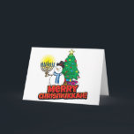 Chrismukah-kort Helgkort<br><div class="desc">Detta är ett underbart och roligt Chrismukah-kort för decembersäsongen. Om du eller någon du vet firar både jul och Hanukkah, så är det så att chanserna är att de vet eller faktiskt firar Chrismukkah!</div>