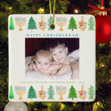 Chrismukah Photo Personlig Helgdag Ornament
