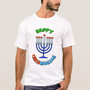 Chrismukah Santa Hat Menorah T-Shirt