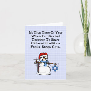 Chrismukah Snögubbe Funny Greeting Card Kort