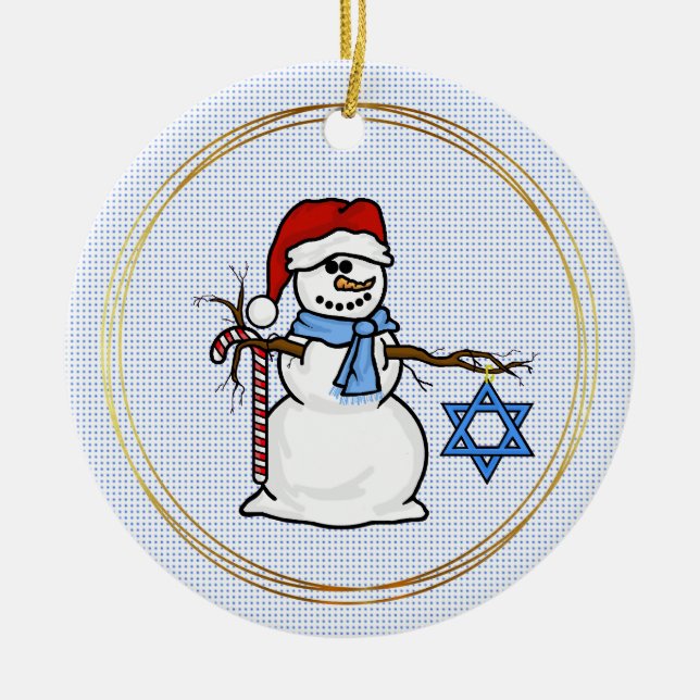 Chrismukah Snögubbe jul Ornament (Framsidan)