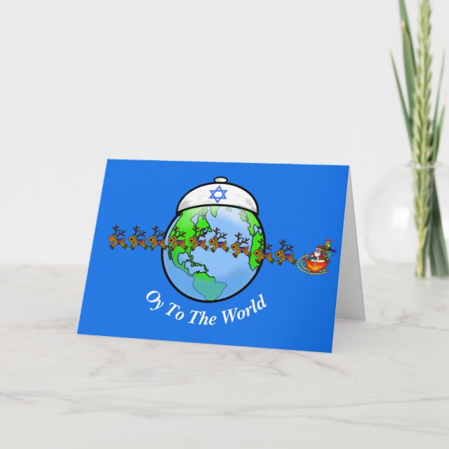 Chrismukah World and Yarmulke (Kipper) Card Kort (Framsida)