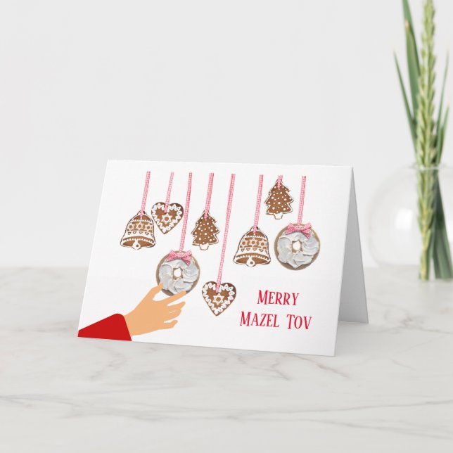 Chrismukkah Bagels Kakor Davidsstjärna Helgkort (Framsida)