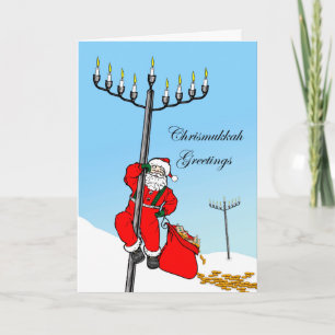 Chrismukkah Interfaith helgdag, Santa och menora Helgkort