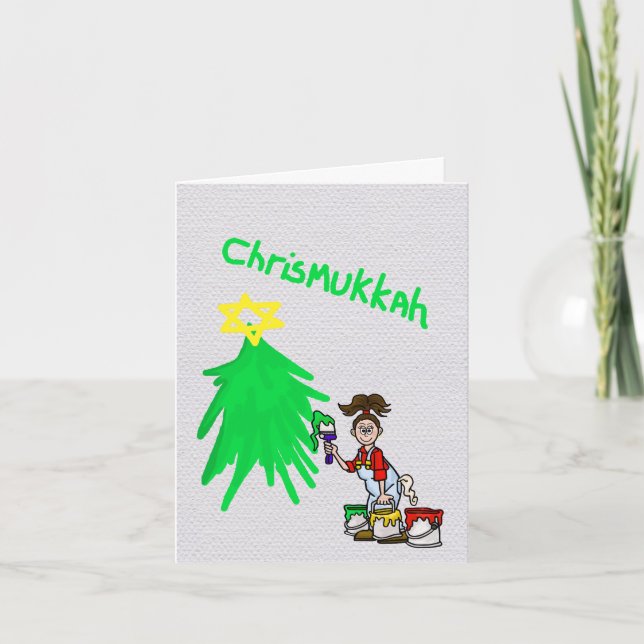 Chrismukkah Målare Holiday Card Helgkort (Framsida)
