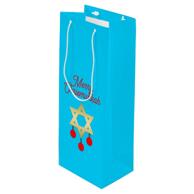 Chrismukkah Wine Gift Bags (Framsidan Vinklad)