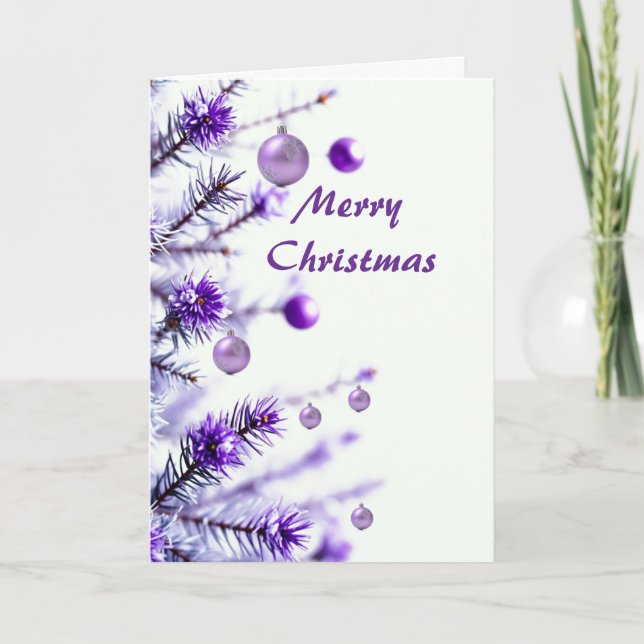Chrispy Lila Julgran Greeting Card Helgkort (Framsida)