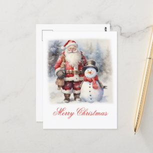 Chrisrmas Jultomten och Reindeer Vykort