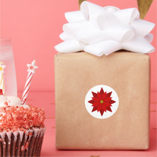 Chrissie Hattingdon Poinsettia Runt Klistermärke