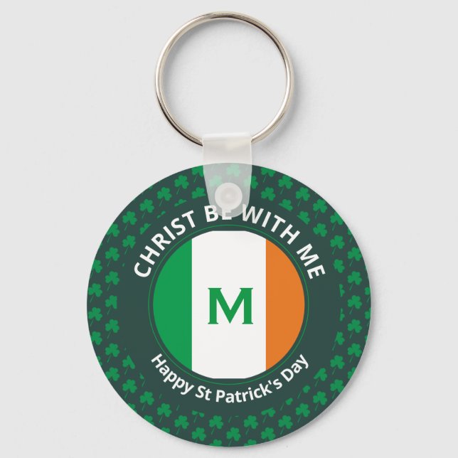 CHRIST BE MED MIG-St patricks day-offert Nyckelring (Framsida)