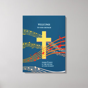 CHRIST CCENTER Christian Worship Canvastryck