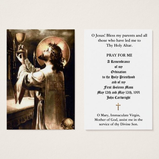 CHRIST HIGH PRIEST ALTAR ORDINATION HELIGA CARDS VISITKORT (Framsida & baksida)