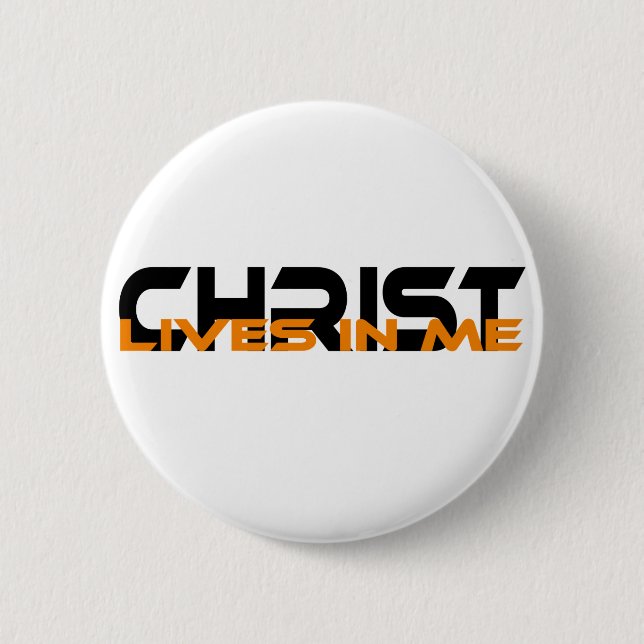Christ lives in me Noir Orange Knapp (Framsida)