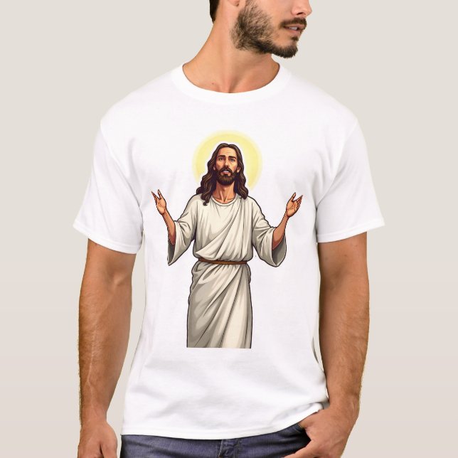 Christ Redeemer Hands Vintage Engraving Tee 2 (Framsida)