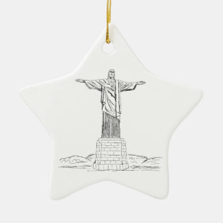 christ redeemeren julgransprydnad keramik