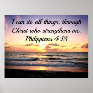 CHRIST WHO GE ME STRENGTH SCRIPTURE POSTER