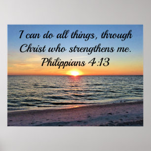 CHRIST WHO GE ME STRENGTH SCRIPTURE POSTER