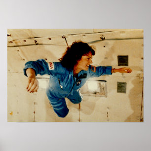 Christa McAuliffe in Weightless Training Poster