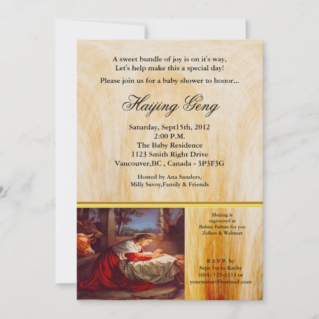 Christain Baby Shower-inbjudan 2 Inbjudningar (Framsida)