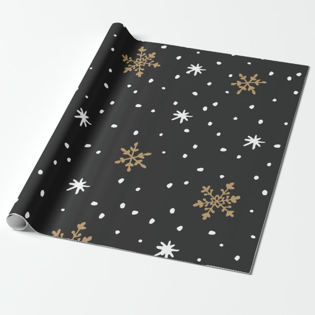 Christamas Snöflingor Matte Wrapping Presentpapper (Utrullad)