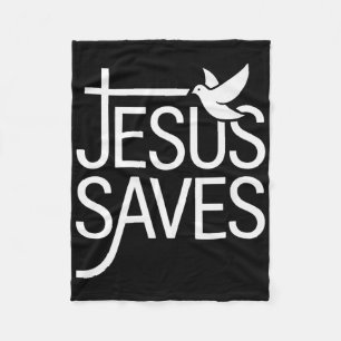 Christan Jesus Saves Premium Fleecefilt