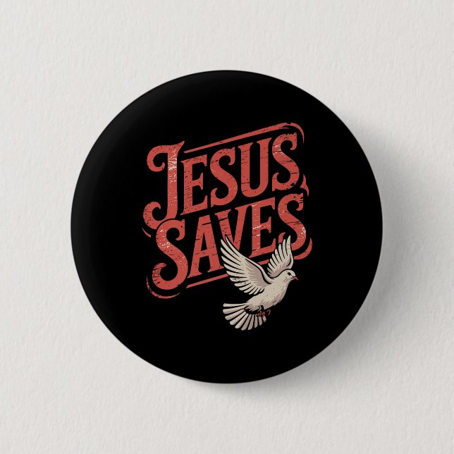 Christan Jesus Saves Premium Knapp (Framsida)
