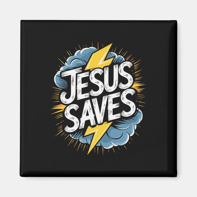 Christan Jesus Saves Premium Magnet (Framsidan)