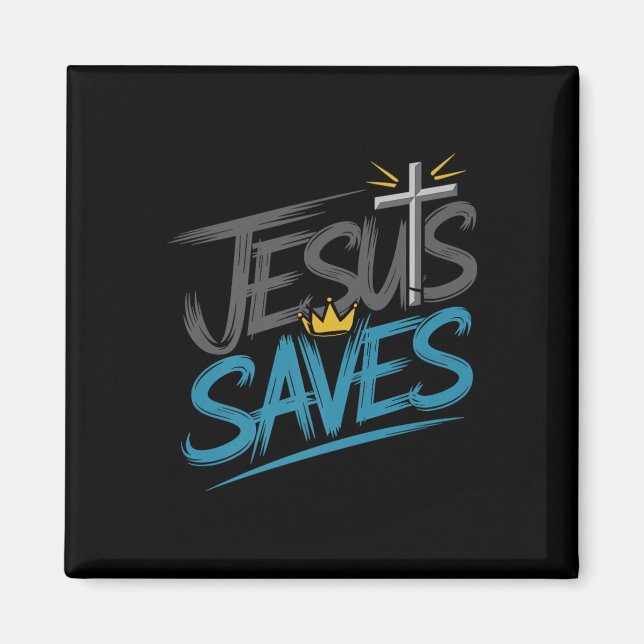 Christan Jesus Saves Premium Magnet (Framsidan)