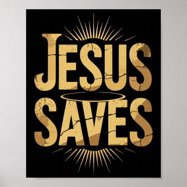 Christan Jesus Saves Premium Poster (Framsidan)