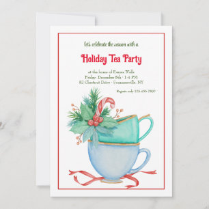 Christas Tekopp Helgdag Tea Party Inbjudningar