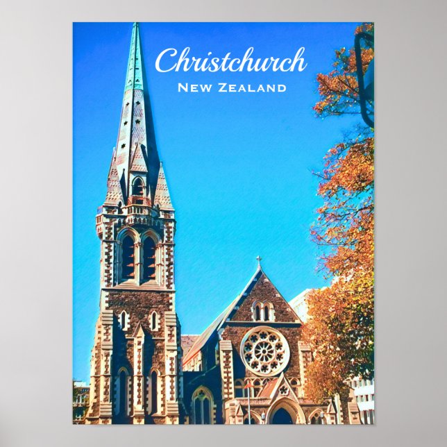 ChristChurch Cathedral New Zealand-resa Poster (Framsidan)