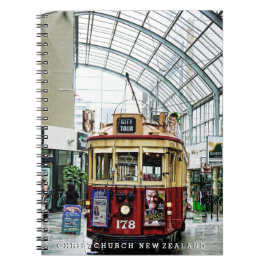 ChristChurch City Tour Tram nr 178 Nya Zeeland Anteckningsbok Med Spiral