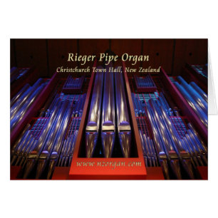 Christchurch stadshusorgan - lila hälsningskort