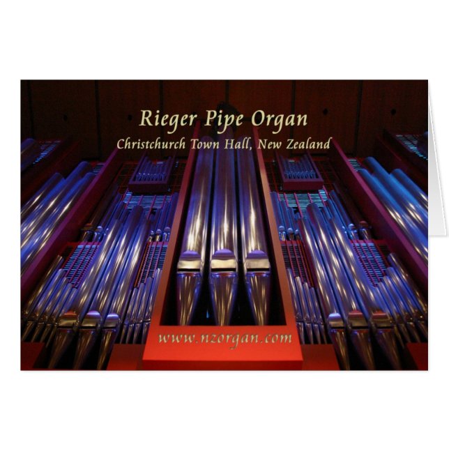 Christchurch stadshusorgan - lila hälsningskort (Framsidan Horizontal)
