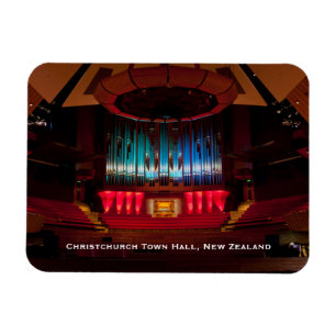 Christchurch Town Hall-audiorium och orgel Magnet