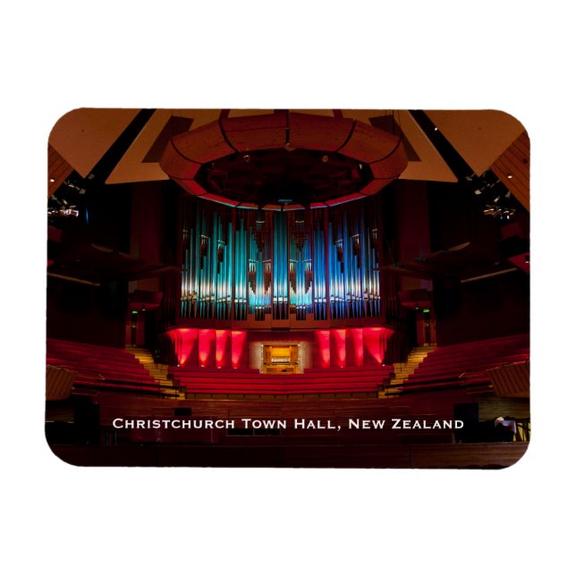 Christchurch Town Hall-audiorium och orgel Magnet (Horisontell)
