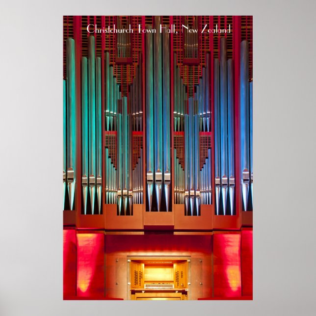 Christchurch Town Hall-orgel affisch - vertikal (Framsidan)