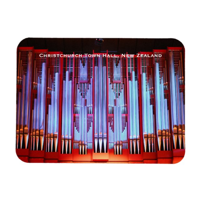 Christchurch Town Hall-orgeln Magnet (Horisontell)