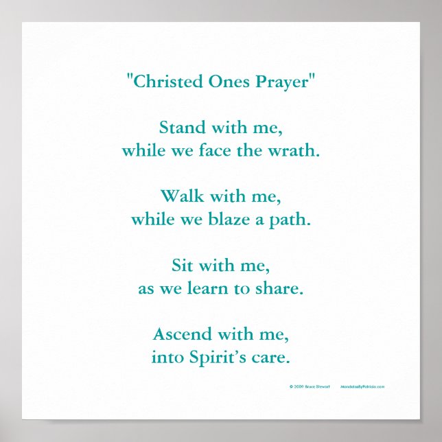 "Christed Ones Prayer" Poster (Framsidan)