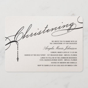 Christel Black Script Kor Photo Religiösa Inbjudningar