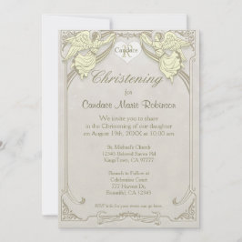 Christening | Angel Monogram Inbjudningar