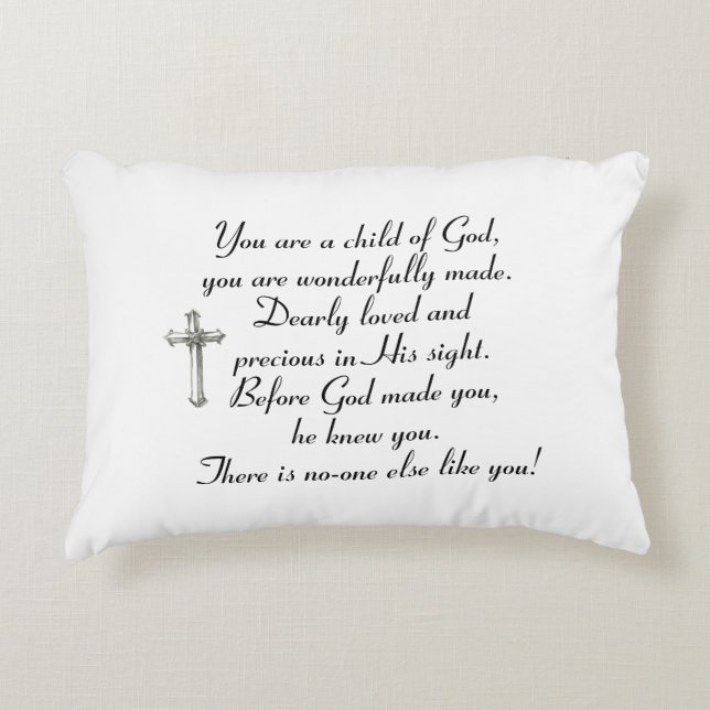 Christening, Baptism, Communion Gift, Godchild Prydnadskudde (Framsidan)
