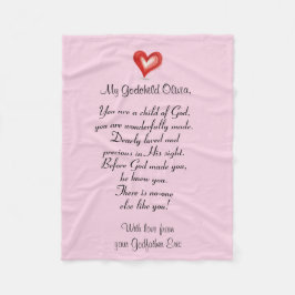 Christening/Baptism Gift for Godchild, Anpassnings Fleecefilt